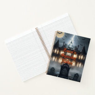 Halloween House With Frankie, Dark Grey Notebook