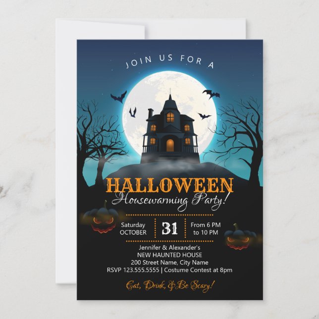 Halloween Housewarming Party Invitation (Front)