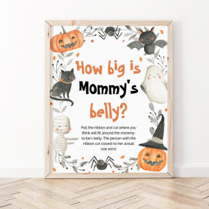 Halloween How Big Is Mummy's Belly Shower Game Poster