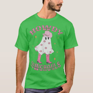 Halloween Howdy Cow Ghouls Cowgirl Western Spooky  T-Shirt