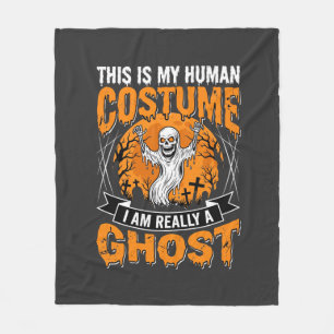 Halloween Human Costume Ghost Skeleton Graphic Fleece Blanket