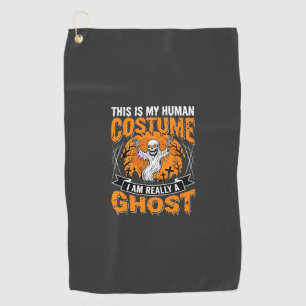 Halloween Human Costume Ghost Skeleton Graphic Golf Towel