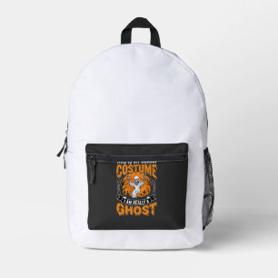 Halloween Human Costume Ghost Skeleton Graphic Printed Backpack