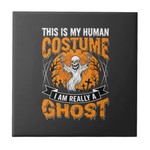 Halloween Human Costume Ghost Skeleton Graphic Tile