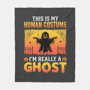 Halloween Human Costume Ghost Vintage Fleece Blanket