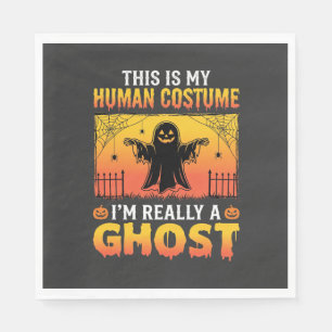 Halloween Human Costume Ghost Vintage Napkin