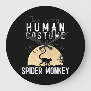 Halloween Human Spider Monkey Creepy Horror Large Clock