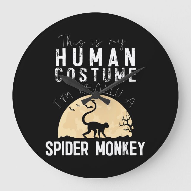 Halloween Human Spider Monkey Creepy Horror Large Clock (Front)