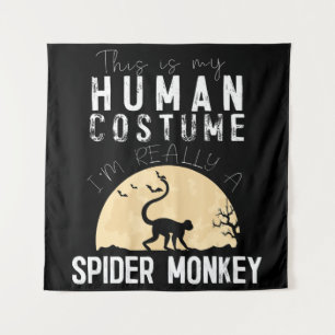 Halloween Human Spider Monkey Creepy Horror Tapestry
