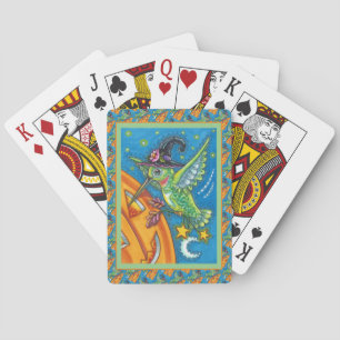 HALLOWEEN HUMMINGBIRD & JACK O LANTERN WHIMSY PLAYING CARDS