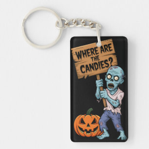 Halloween Humor Zombie Bonbons Key Ring