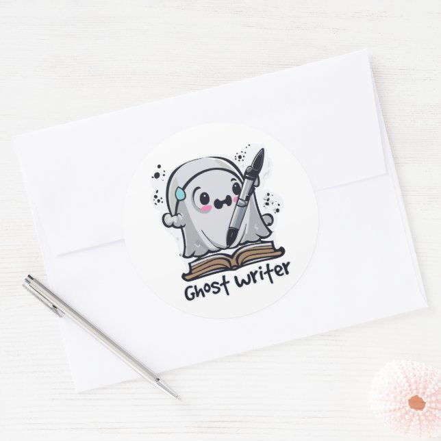 Halloween humour  classic round sticker (Envelope)