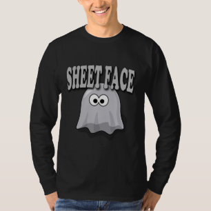 Halloween Humour Ghost Sheet Face T-Shirt