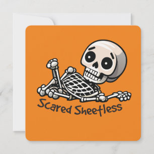 Halloween humour Scared sheetless Holiday Card