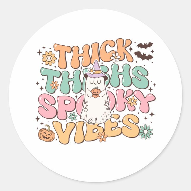 Halloween Humour Spooky Classic Round Sticker (Front)