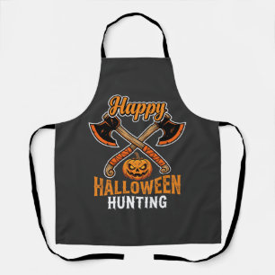 Halloween Hunting Crossed Axes Jack O Lantern Apron