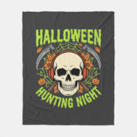 Halloween Hunting Night Skull Scythe Vector Design