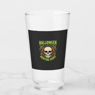 Halloween Hunting Night Skull Scythe Vector Design Glass