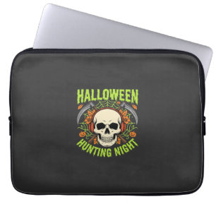 Halloween Hunting Night Skull Scythe Vector Design Laptop Sleeve