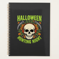 Halloween Hunting Night Skull Scythe Vector Design