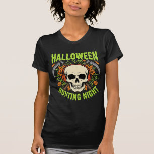 Halloween Hunting Night Skull Scythe Vector Design T-Shirt
