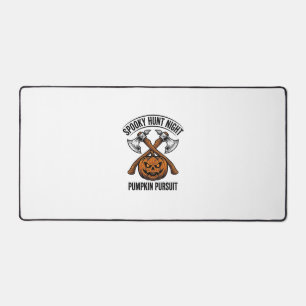 Halloween Hunting Shirt With Pumpkin Axes_1 Desk Mat
