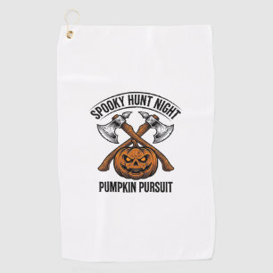 Halloween Hunting Shirt With Pumpkin Axes_1 Golf Towel