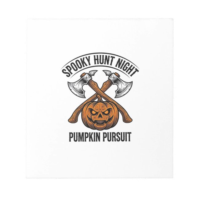 Halloween Hunting Shirt With Pumpkin Axes_1 Notepad (Front)