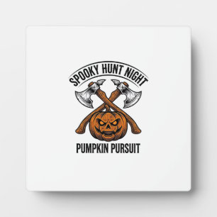 Halloween Hunting Shirt With Pumpkin Axes_1 Plaque