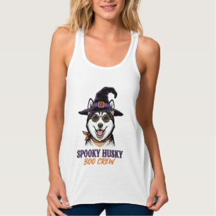 Halloween Husky Shirt Witch Dog Vintage Graphic