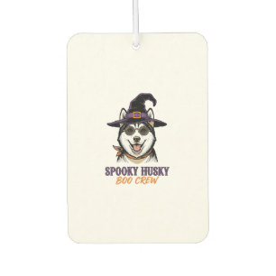 Halloween Husky Shirt Witch Dog Vintage Graphic Car Air Freshener
