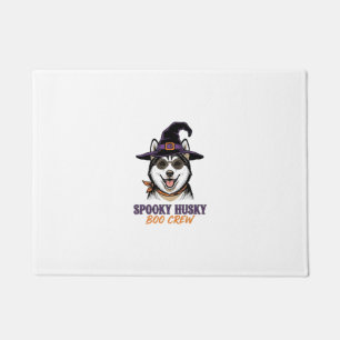 Halloween Husky Shirt Witch Dog Vintage Graphic Doormat