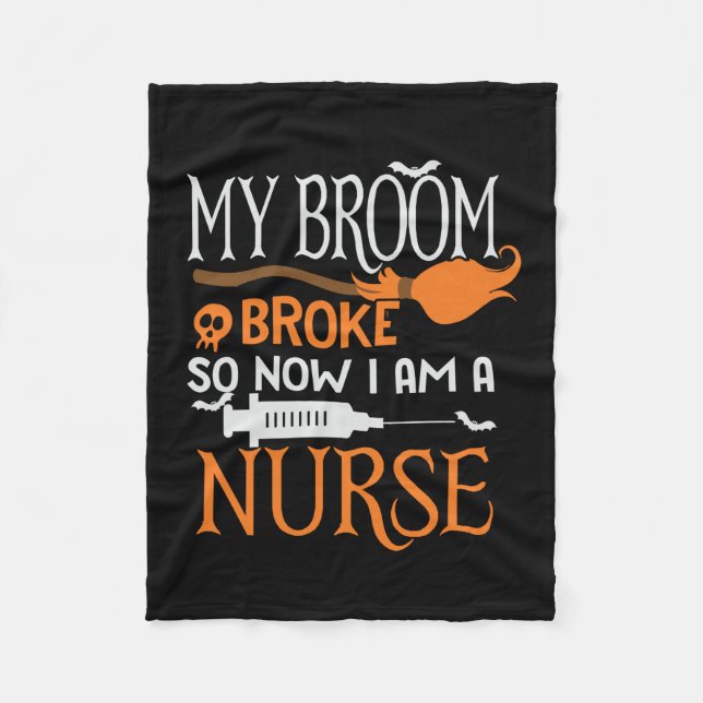 Halloween I Am A Nurse Birthday Fleece Blanket (Front)