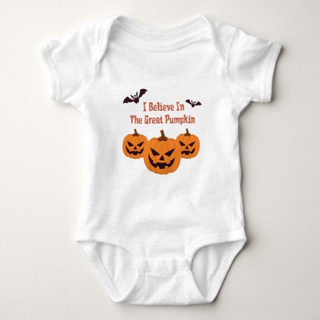 Halloween I Believe in the great pumpkin t-shirt Baby Bodysuit (Front)