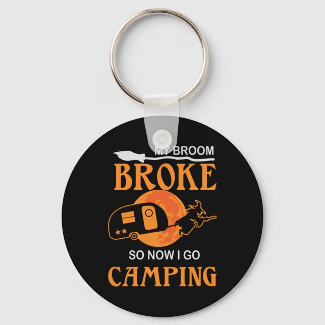 Halloween I Go Camping Birthday Key Ring (Front)