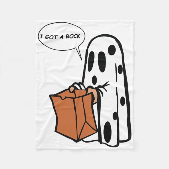 Halloween I Got A Rock Ghost  Fleece Blanket (Front)
