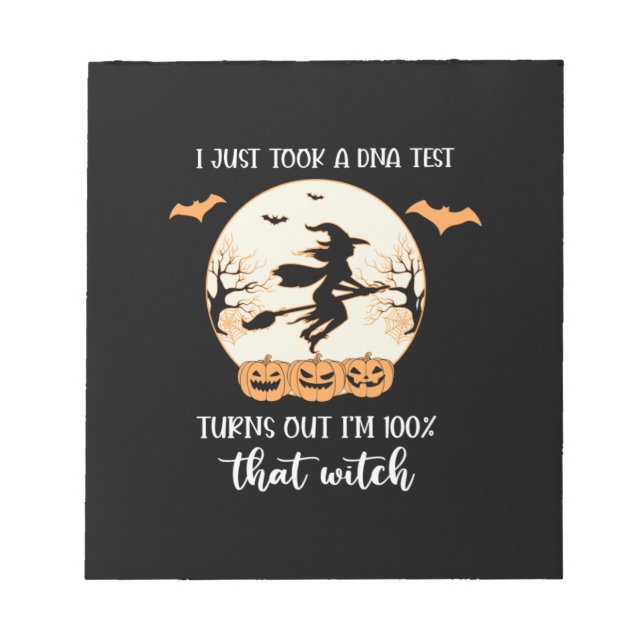 Halloween I Just Took A DNA Test Birthday Notepad (Front)