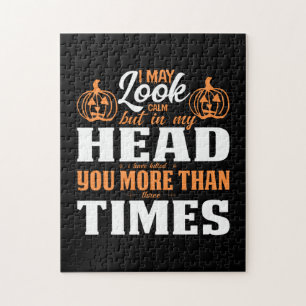 Halloween I May Look Calm Birthday Jigsaw Puzzle