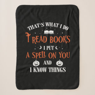 Halloween I Spell On You And Read Books Birthday Sherpa Blanket