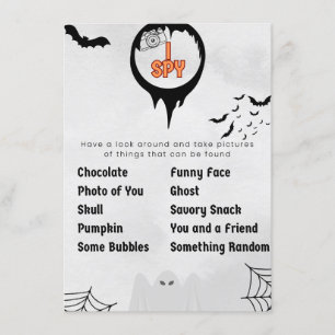 Halloween I Spy Party Game  Enclosure Card