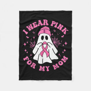 Halloween I Wear Pink For My Mom Breast Cancer Kid Fleece Blanket