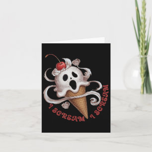 Halloween Ice Cream,spooky Food Scream Tee Idea Fo Card