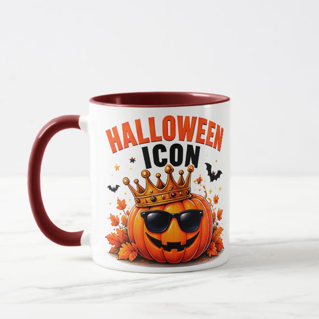 Halloween Icon Funny King Pumpkin Autumn Mug (Left)