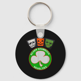 Halloween III Silver Shamrock and Masks Key Ring