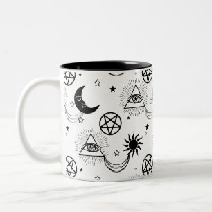 halloween illuminati eye Two-Tone coffee mug