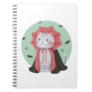Halloween Illustration: Vampire Cat Notebook