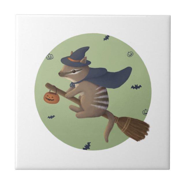 Halloween Illustration: Wizard Numbat Tile (Front)