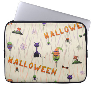 Halloween Illustrations Laptop Sleeve