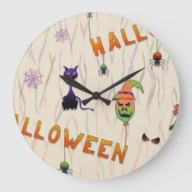 Halloween Illustrations Large Clock (Front)