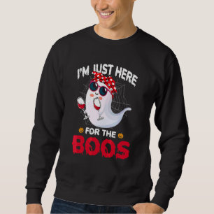 Halloween Im Just Here For The Boos Women Ghost Pa Sweatshirt